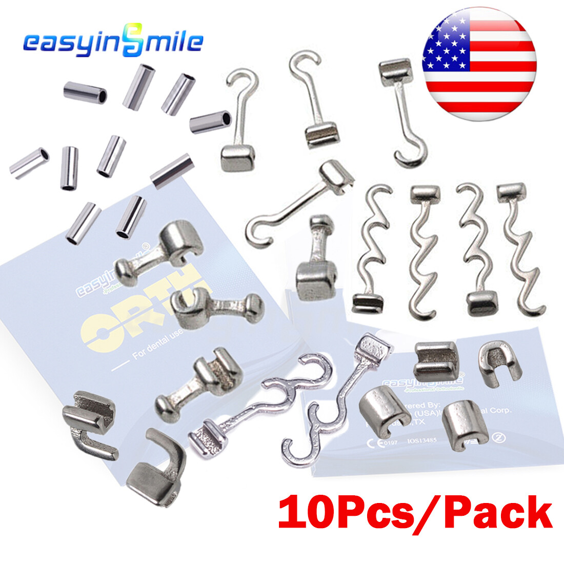 Dental Orthodontic Crimpable hooks Long/Short/Left/Right/Cross/Stops For bracket