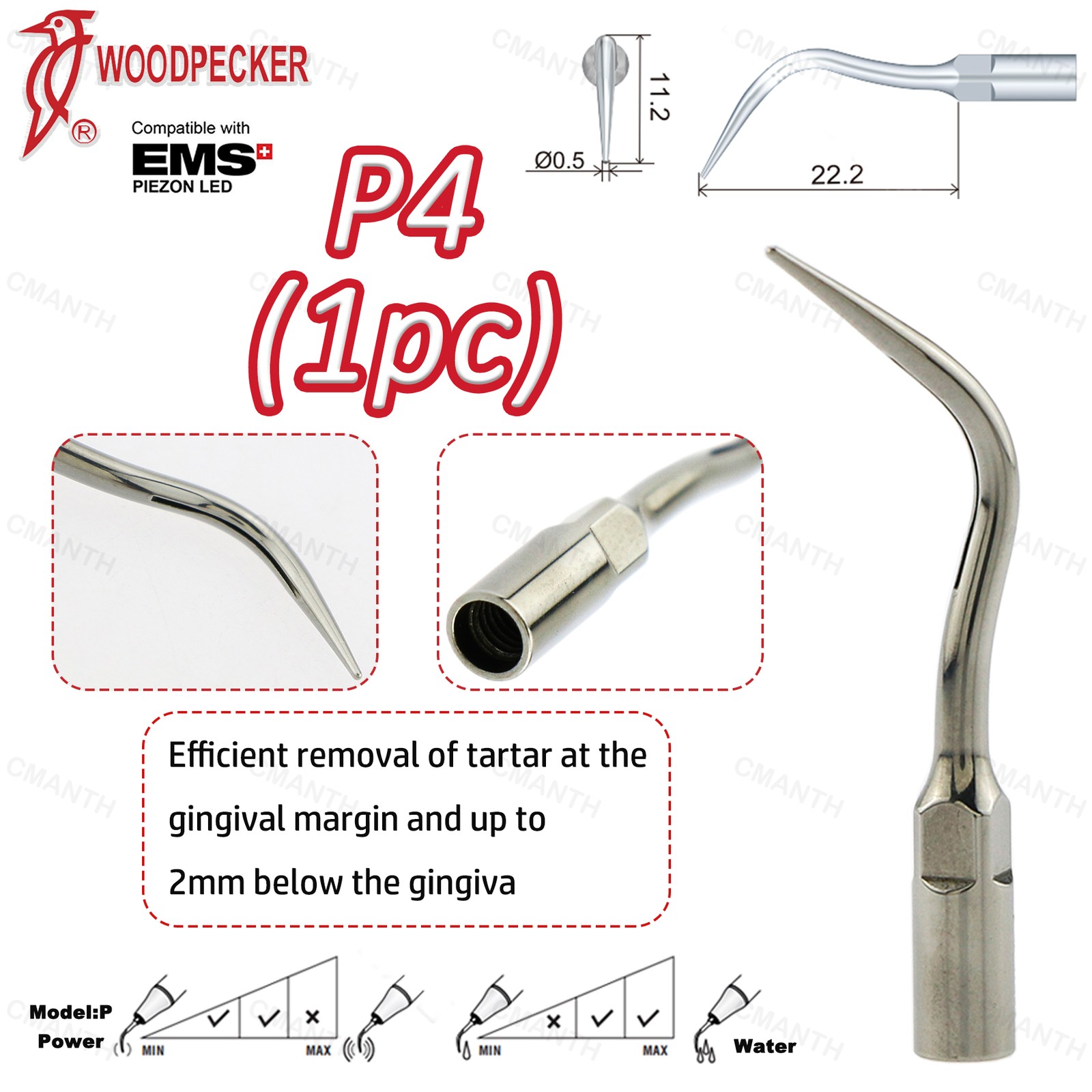 Woodpecker Dental Ultrasonic Scaler Tips Periodontics Tip Fit EMS USD Handpiece