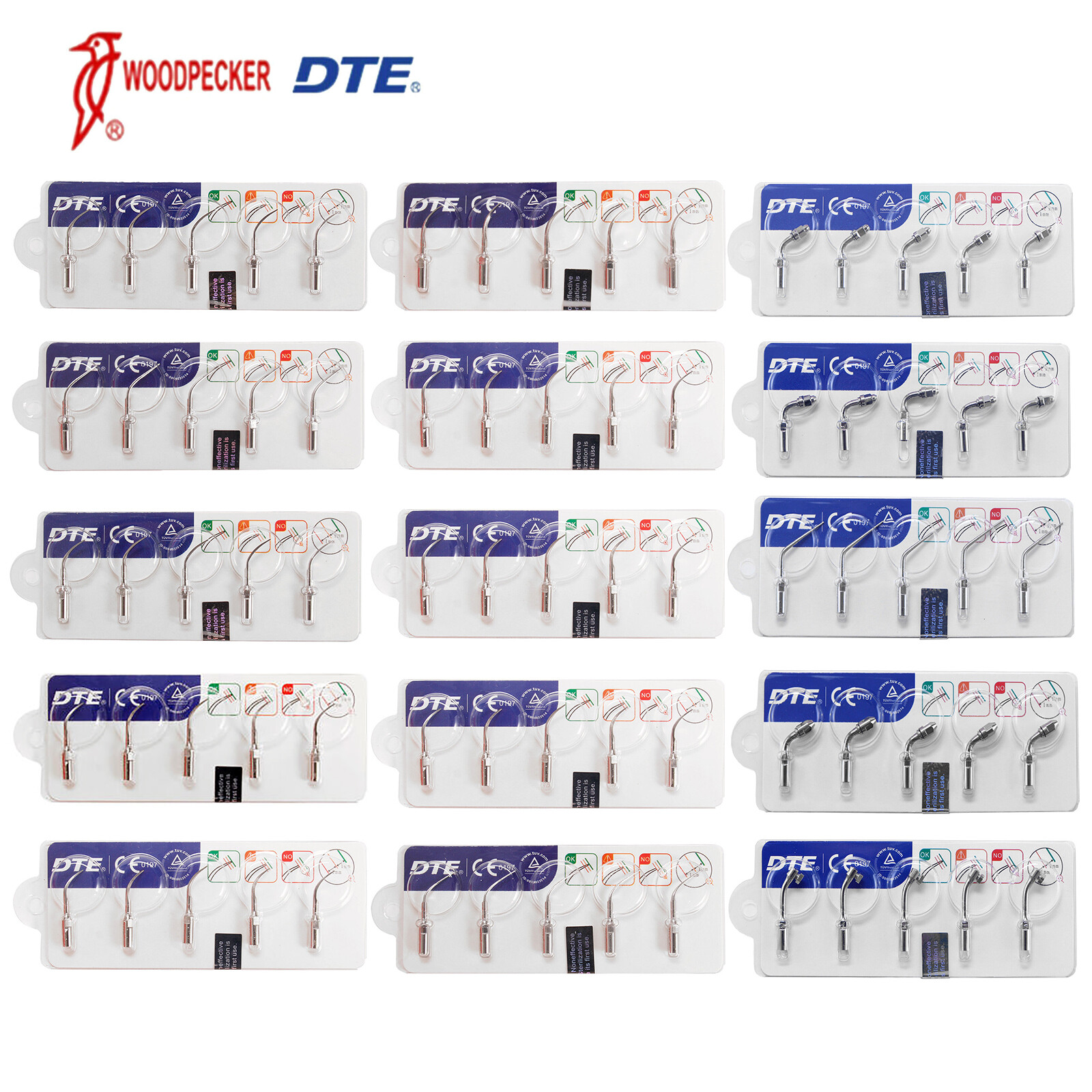 5pcs Woodpecker Dental Ultrasonic Scalers Tips Piezo for DTE D1/D5 LED Handpiece