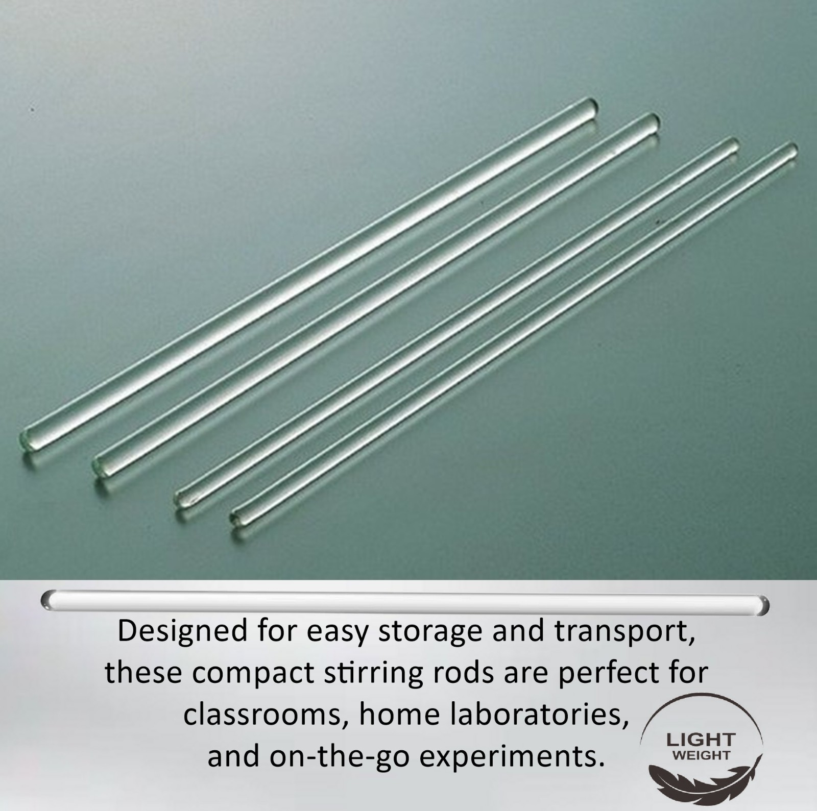 12 Pack Glass Stirring Rods 10″ Round ends for Science Education,Lab and Kitchen