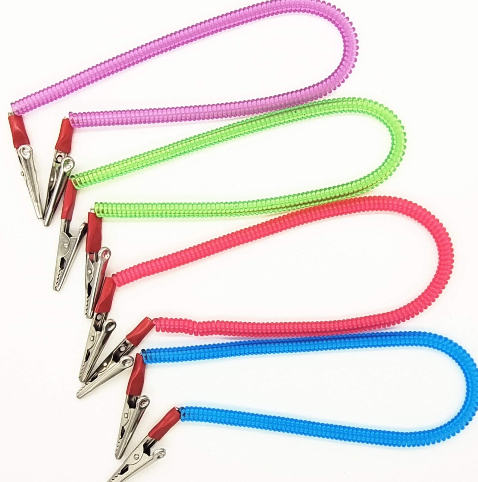 50 PCS Dental Patient Bib Clips Chains Napkin Holder Flexible Coil Plastic Chain