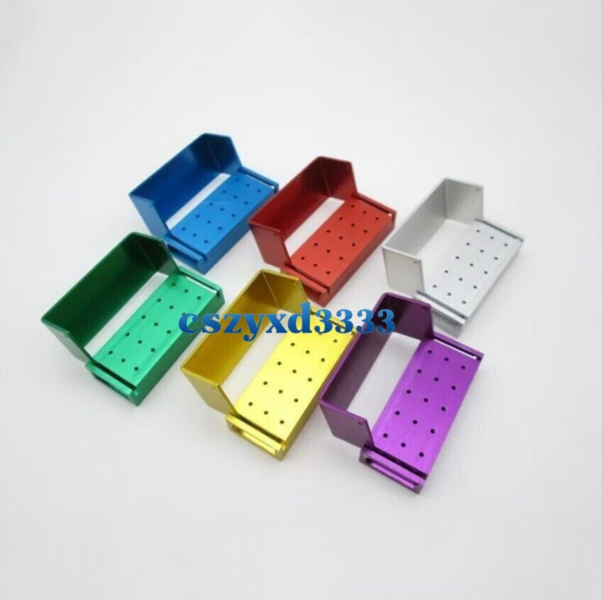 Dental Bur Holder Block Disinfection Box 10/15/16/24/30/56/100/142/152 Holes