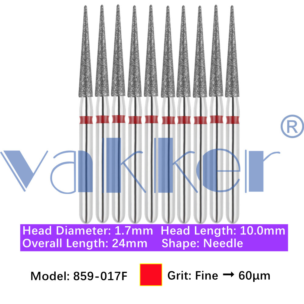 10pc Diamond Bur Shape Needle Diamond Burs for Handpiece Fine Medium Coarse