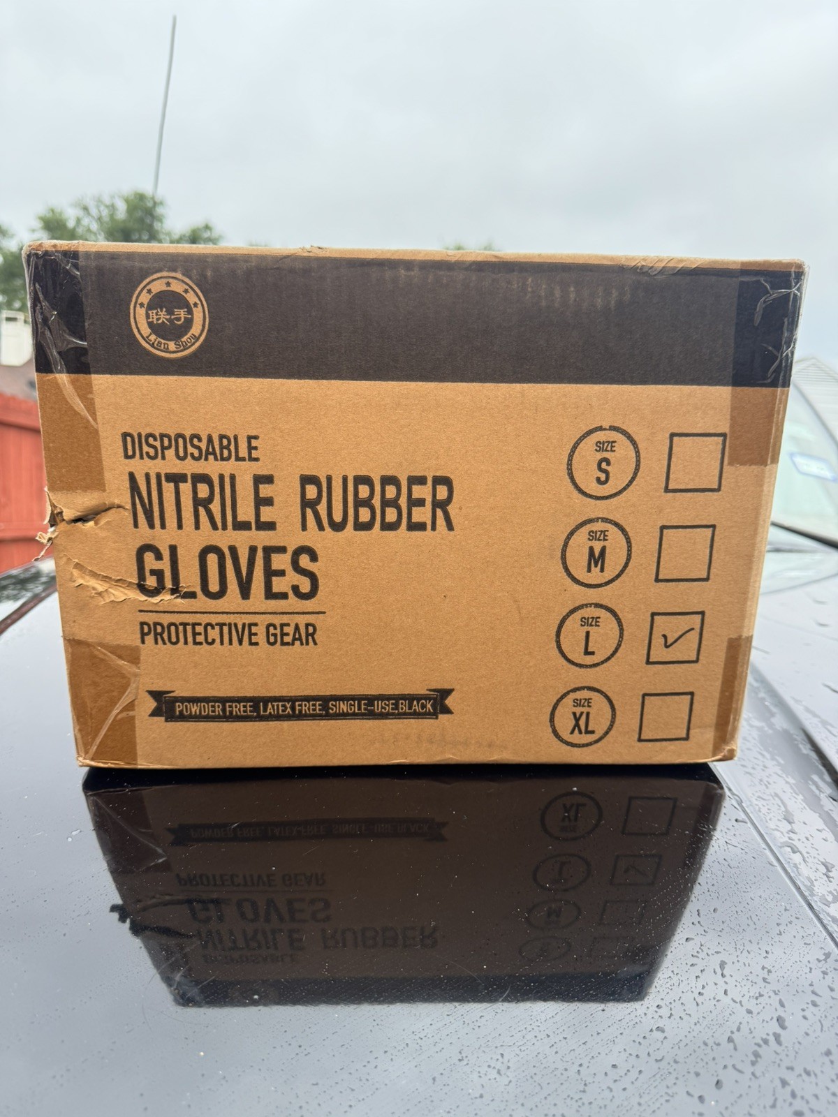 Gloves Nitrile Rubber Large Black 10 boxes of 1000 pieces