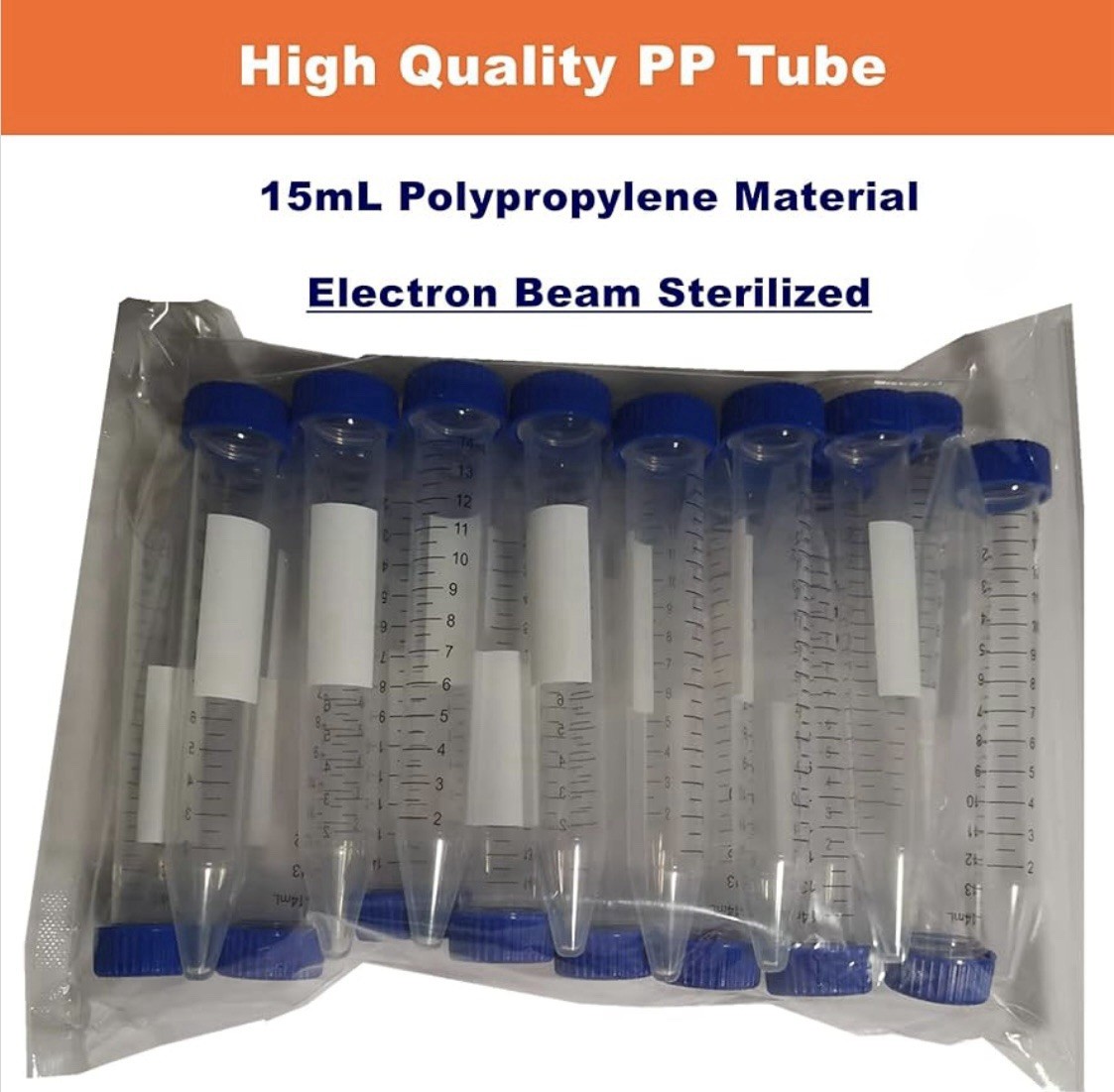 15 mL Conical Centrifuge Tubes / Graduated Blue Cap – 25 Pack