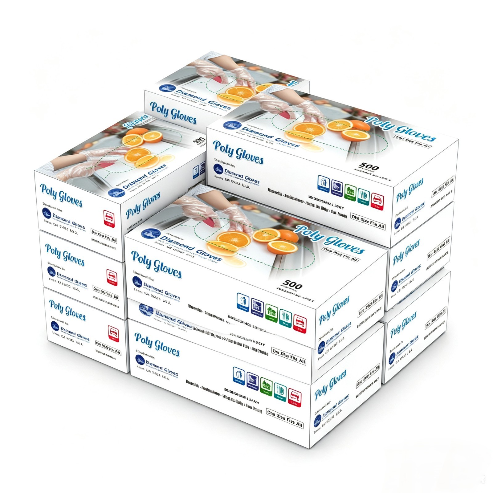 5000 PCS Clear Polyethylene Disposable Gloves, Food Safe, 10×500 Bulk Pack