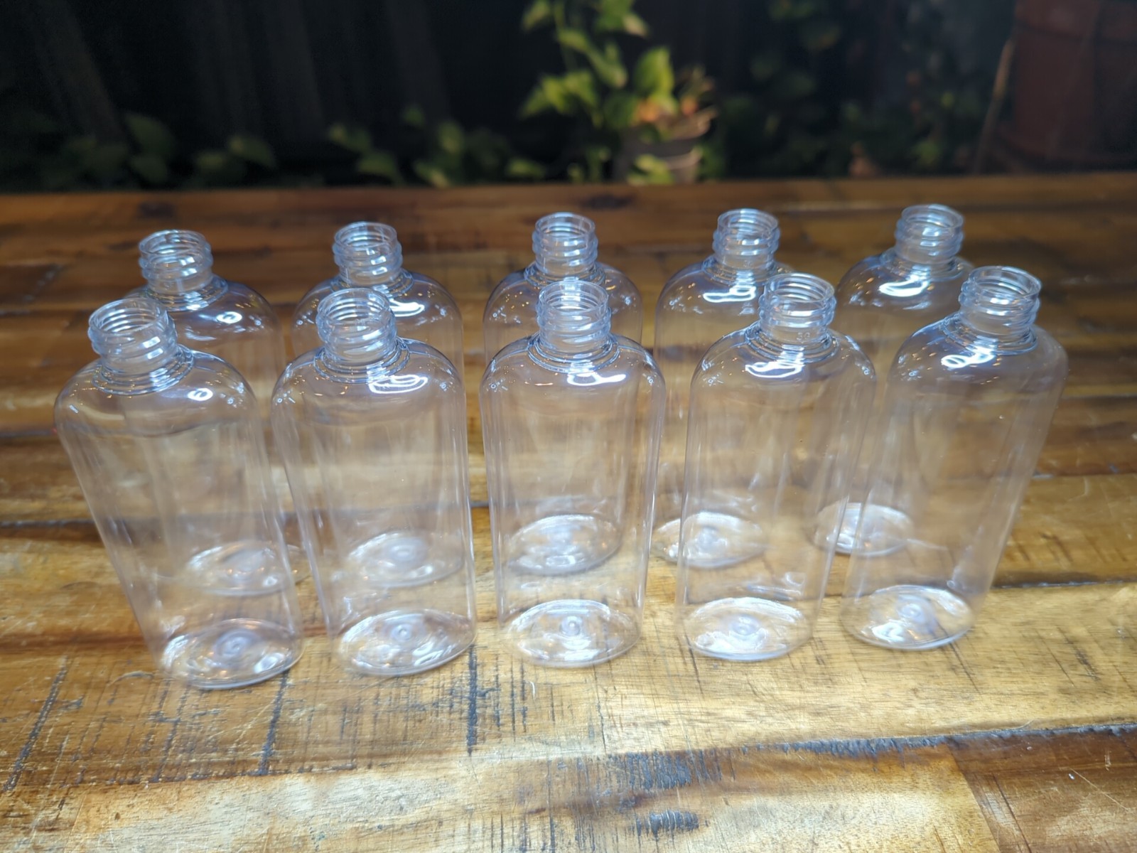 20/410 Clear 4oz O-PET Reverse Tapered Oval Bottle Lot of 10