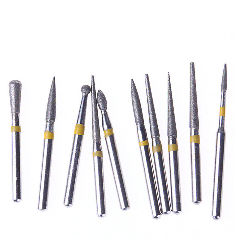 1 Box Dental Diamond FG Burs Drill Kit Creamics/Composite Polishing 10 Pcs/Box