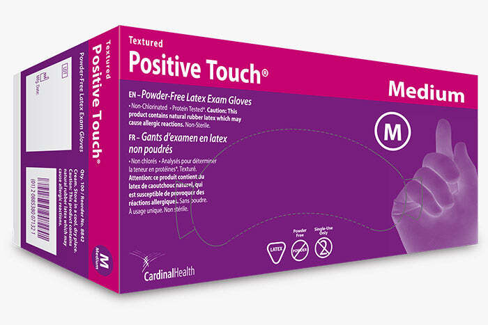 Cardinal Health Positive Touch Powder-Free Latex Exam Gloves