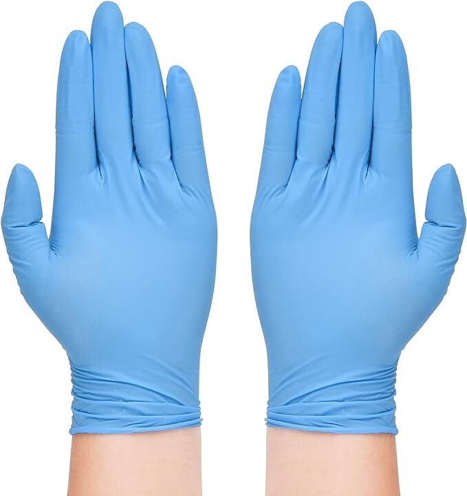 100 Disposable Blue Nitrile Gloves 5 mil Heavy Duty Gloves Latex Powder Free
