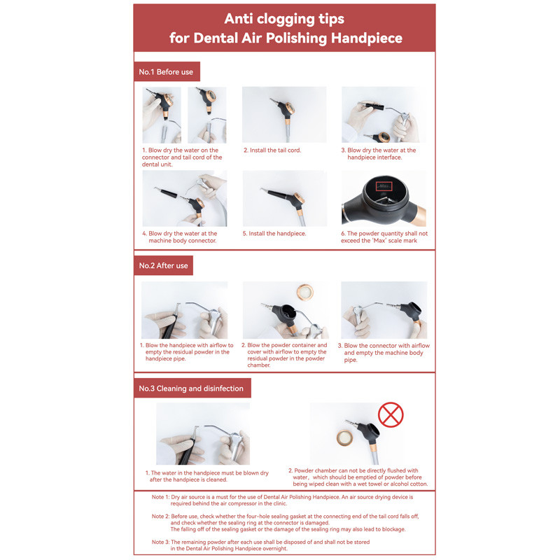 Woodpecker Dental Air Polisher AP-H Supragingival Air Polishing Handpiece