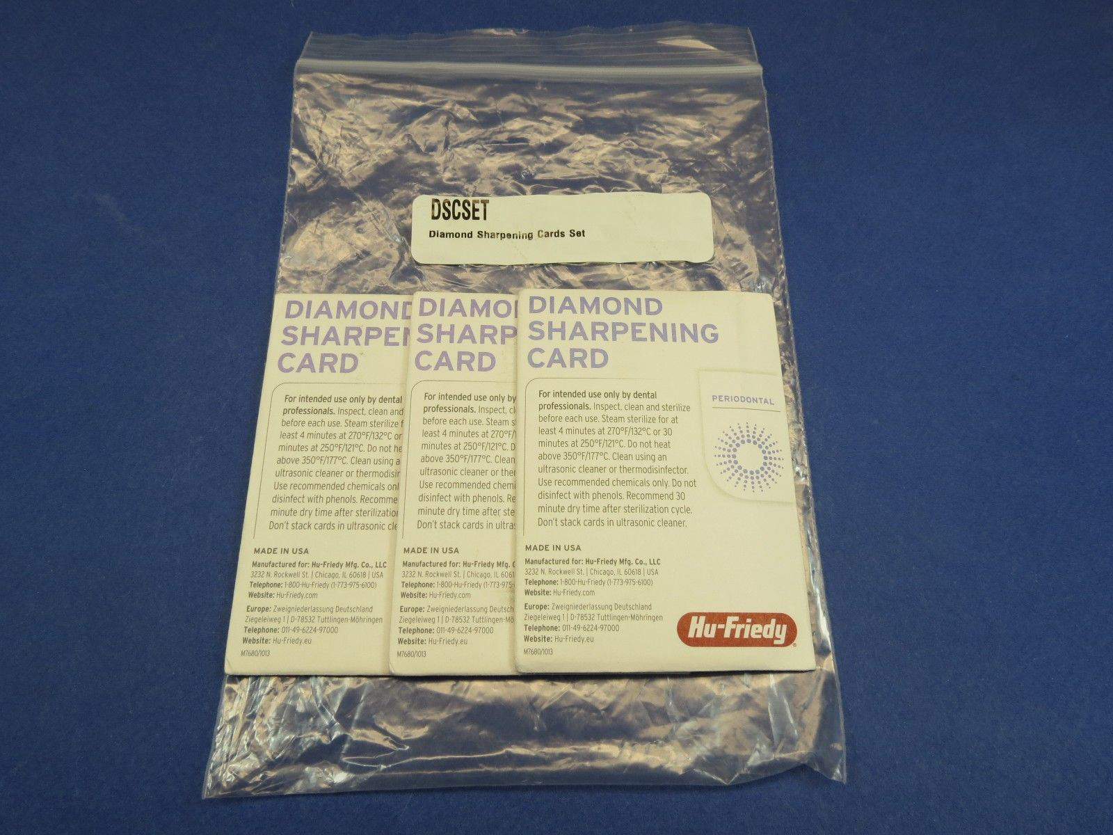 Diamond Sharpening Cards | DSCSET | Kit /3 Pcs HU FRIEDY