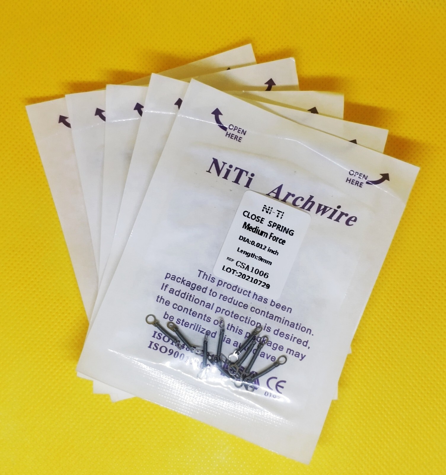 50Packs Dental Orthodontic Close Spring NiTi Alloy 0.010/012*6/9/12 mm Medium