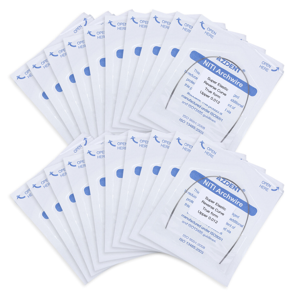 2pcs AZDENT Orthodontic Super Elastic NITI Reverse Curve True Round Arch Wire