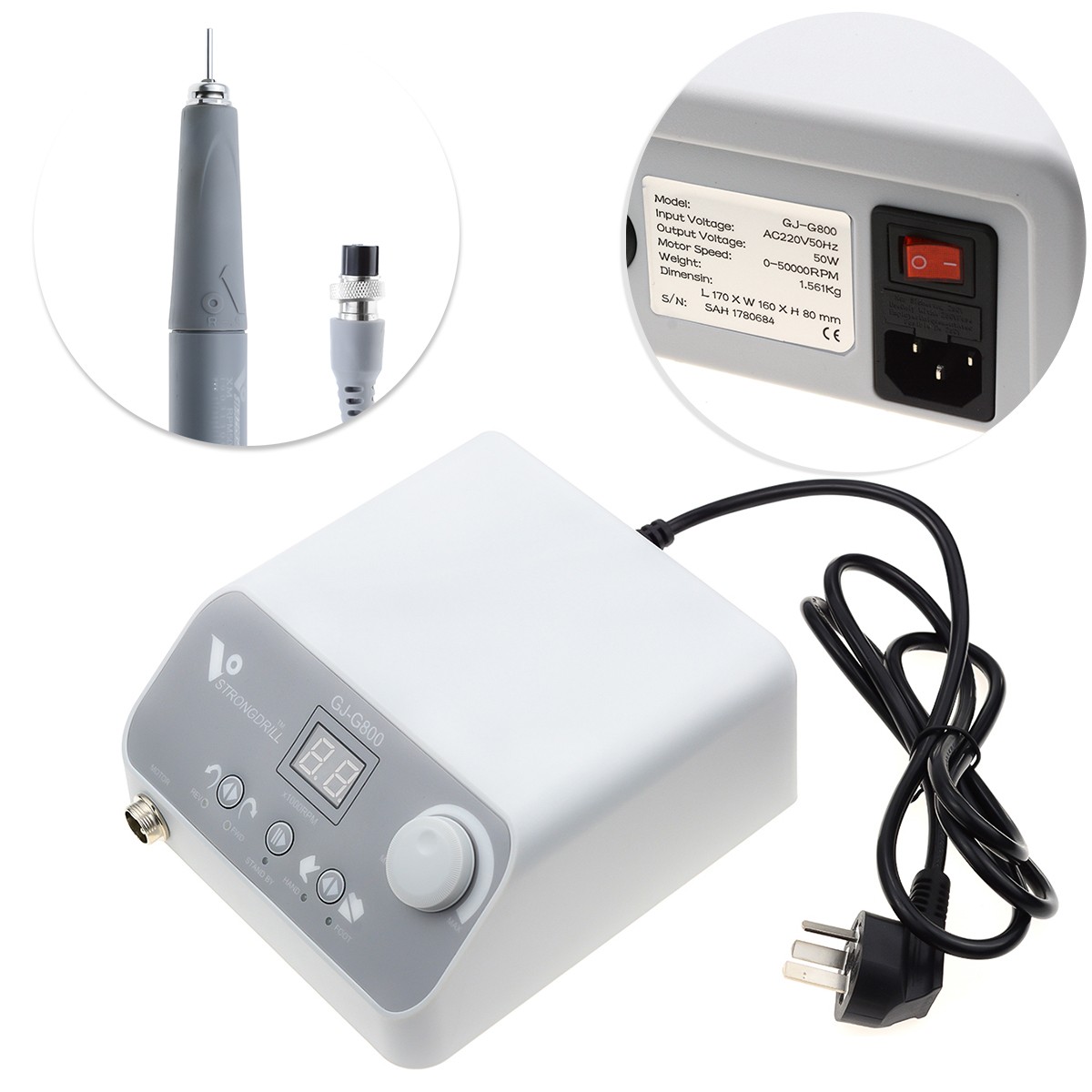 Dental G800 Brushless MicroMotor Polisher Polishing Machine+50K XM Handpiece CE