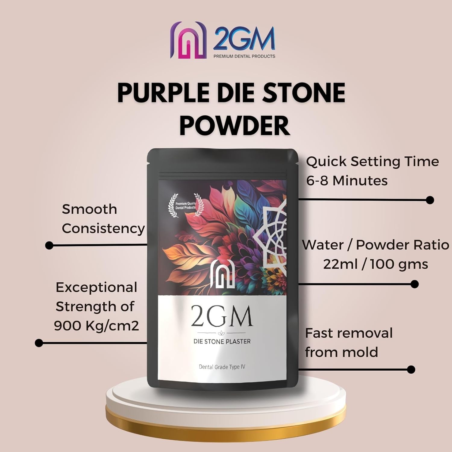 Dental Die Stone Powder Type IV Purple 3Kg for Casting Models and Labs