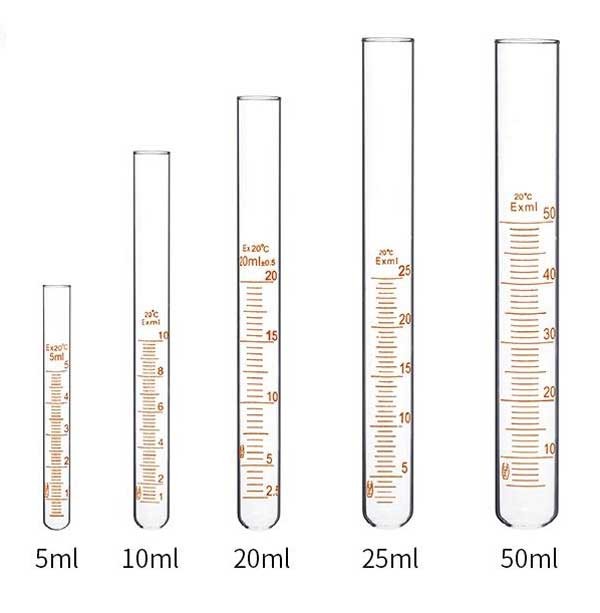 5ml-100ml Round-bottomed Glass Tube High Temperature Sample Container with Scale
