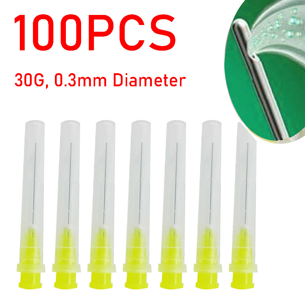 100pcs Dental Endo Irrigation Needle Tip 30GA End-Closed Side Hole Syringes NEW