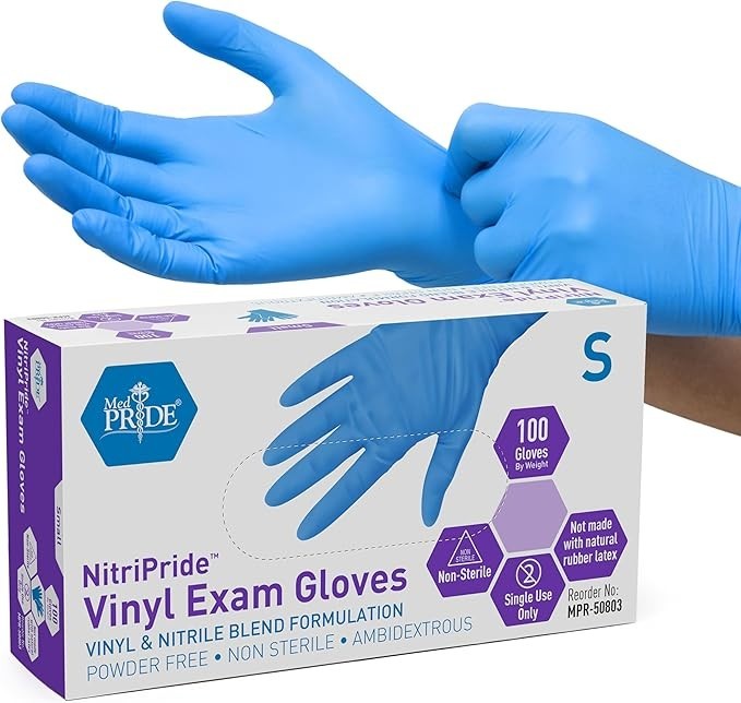 MED PRIDE Nitrile Vinyl Medical Exam Gloves Non-Latex Disposable 200–1000ct