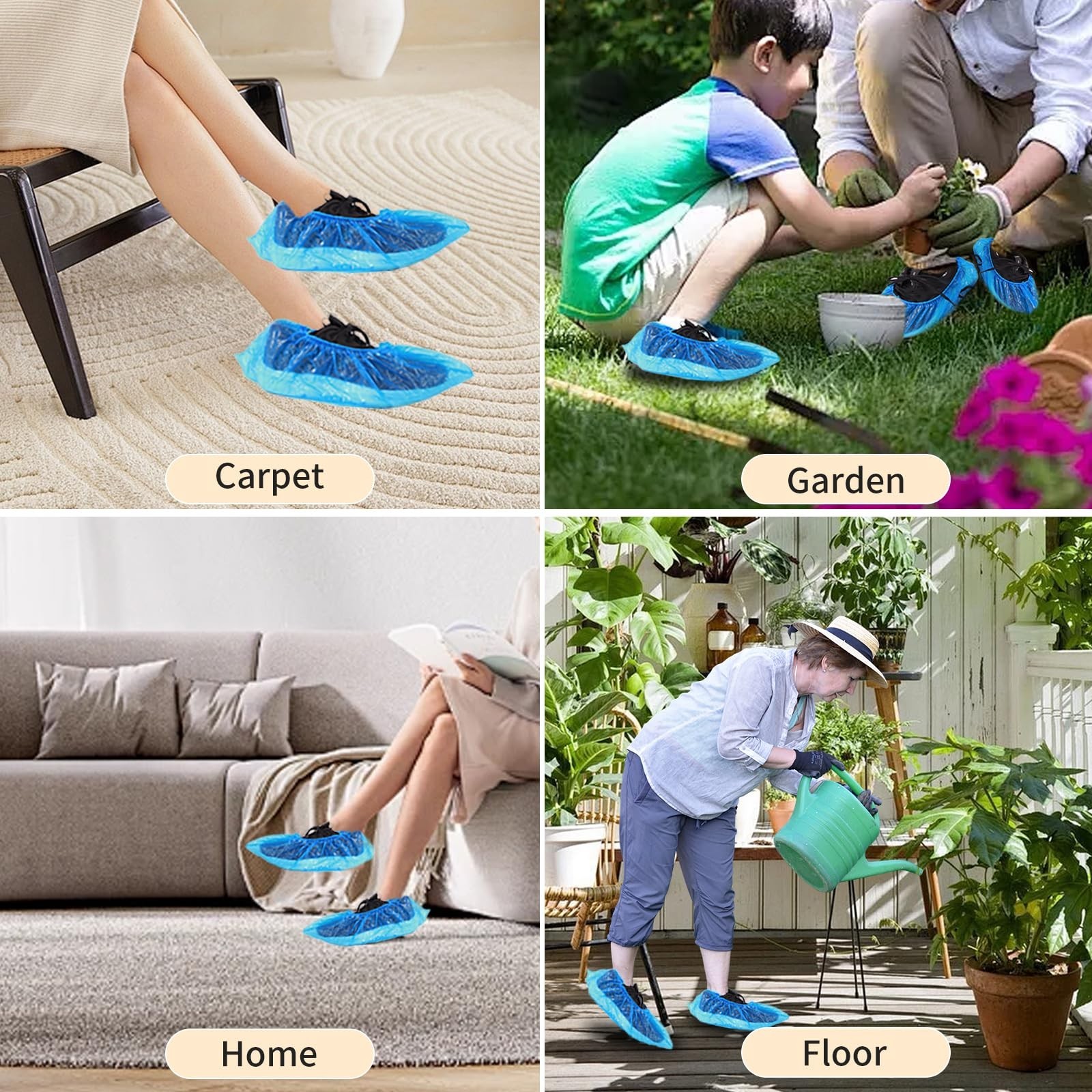 1000 Disposable Shoe Covers – Waterproof, Non-Slip Booties for Indoor/Outdoor Us
