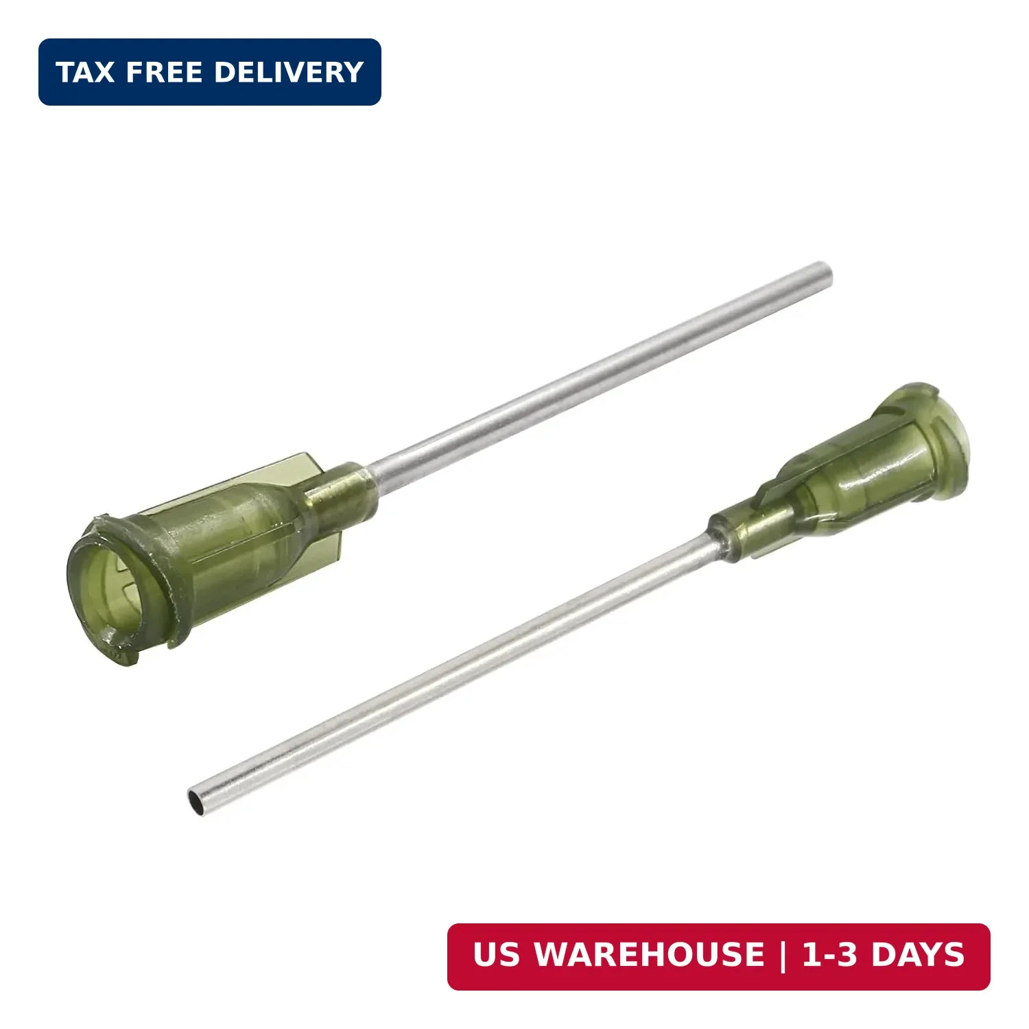 20 Pack Blunt Tip Dispensing Needle with Luer Lock 1.5 Inch 14 Ga (Olive)