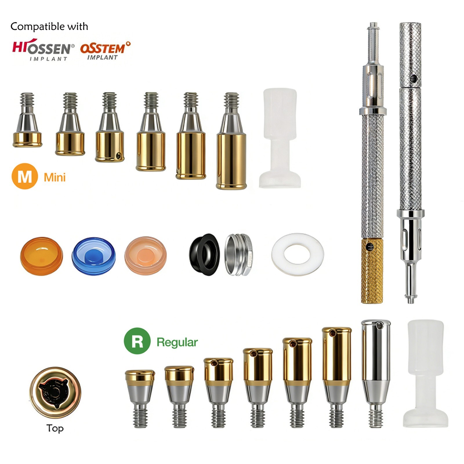 Dental Overdenture Zest Locator Abutment Male Cap for HIOSSEN Osstem M/R Platfor