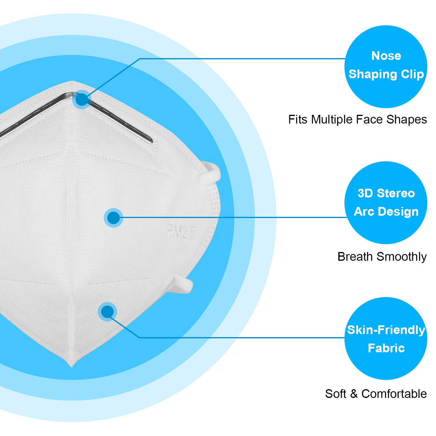 10 PCS KN95 Disposable Face Mask Mouth Cover Protective Respirator K N95