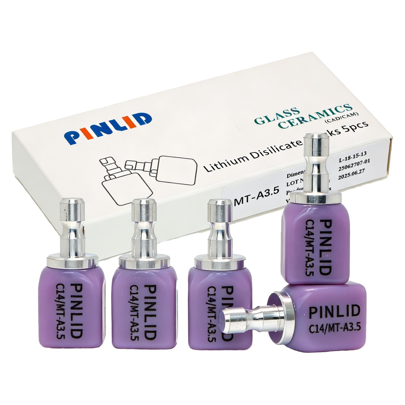 US MT C14 Lithium Disilicate Block Dental CAD/CAM Glass Ceramic 5Pc/Pk For CEREC