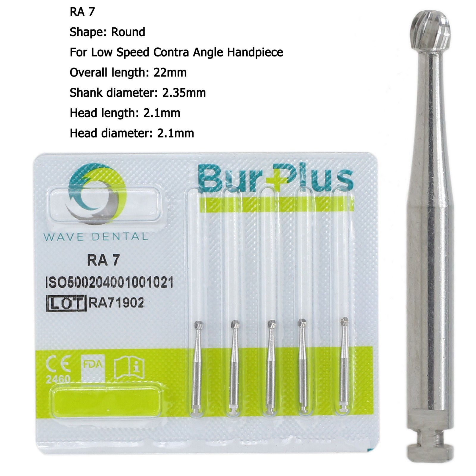 Wave Dental Carbide Round Latch Burs Surgical Burs RA Slow Speed Long 26mm 22mm