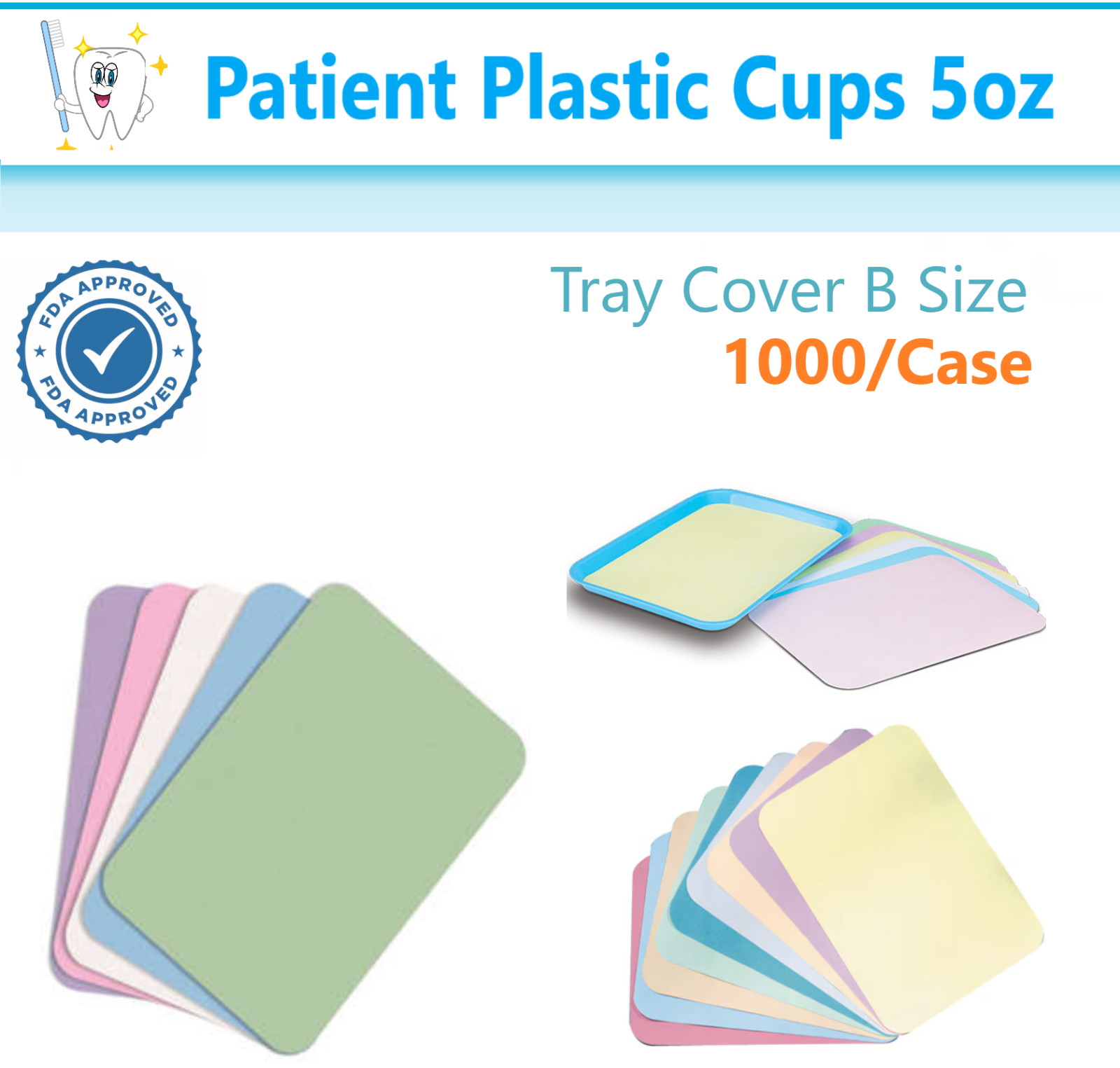 Paper Dental Tray Covers for Size “B” Trays 8.25 “x 12.25”, Tattoo Medical Cover