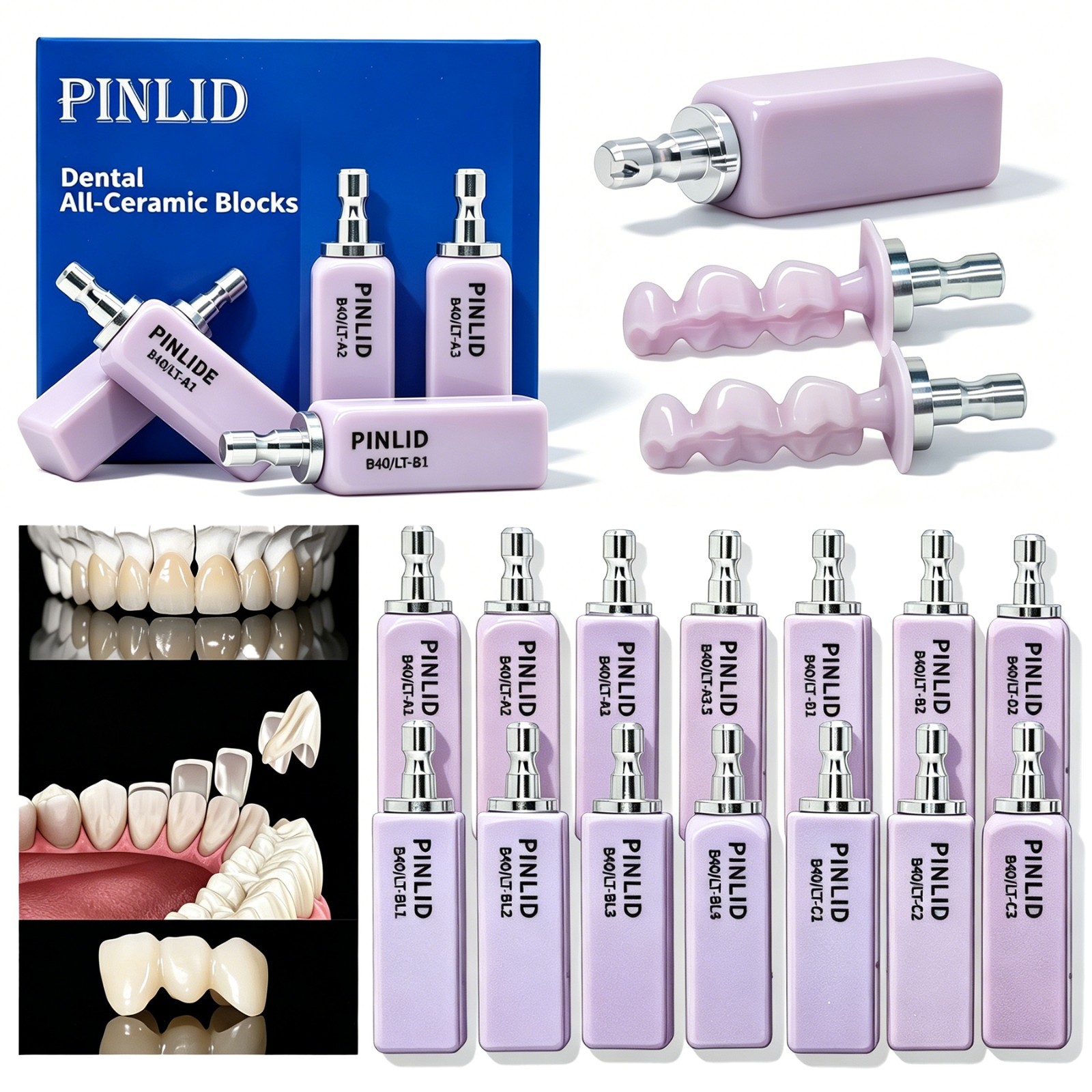 C14/B40/A16 Dental Exam Ceramic Lithium Disilicate Block CAD/CAM for CEREC inLab