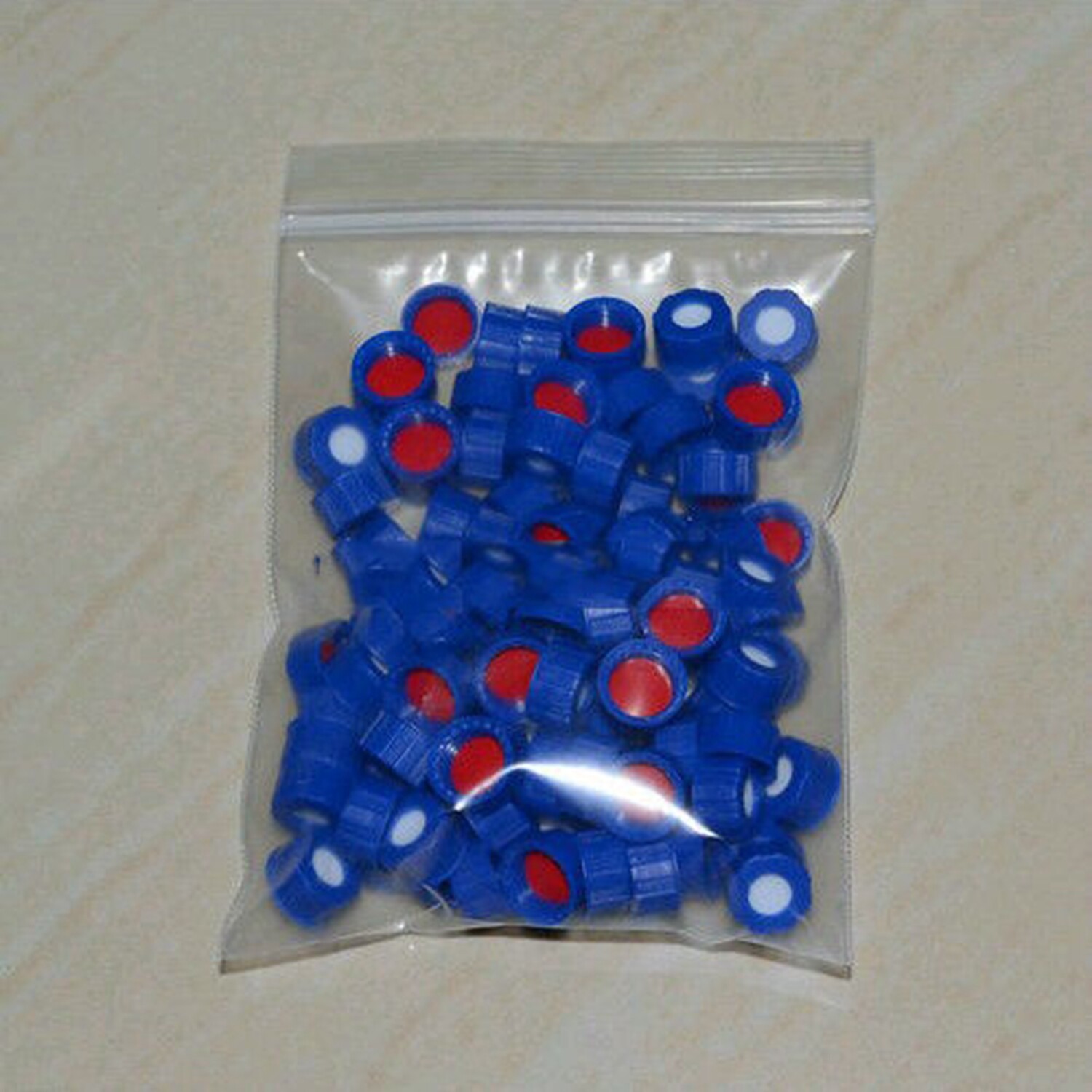 50000Pcs 2ml Vial Caps 9mm Screw Top White Silicone/Red PTFE Septa 9-425 HPLC GC