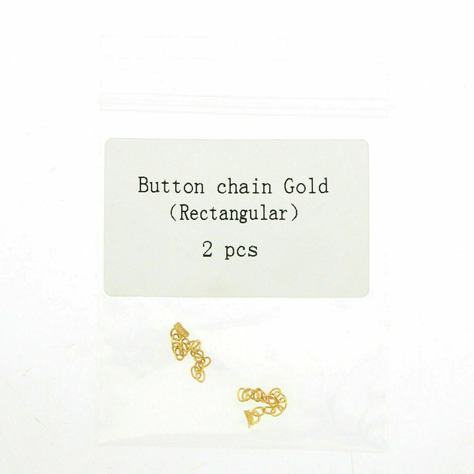 6pcs Dental Ortho Traction Chain Round Button with Chain Gold Plated Easyinsmile