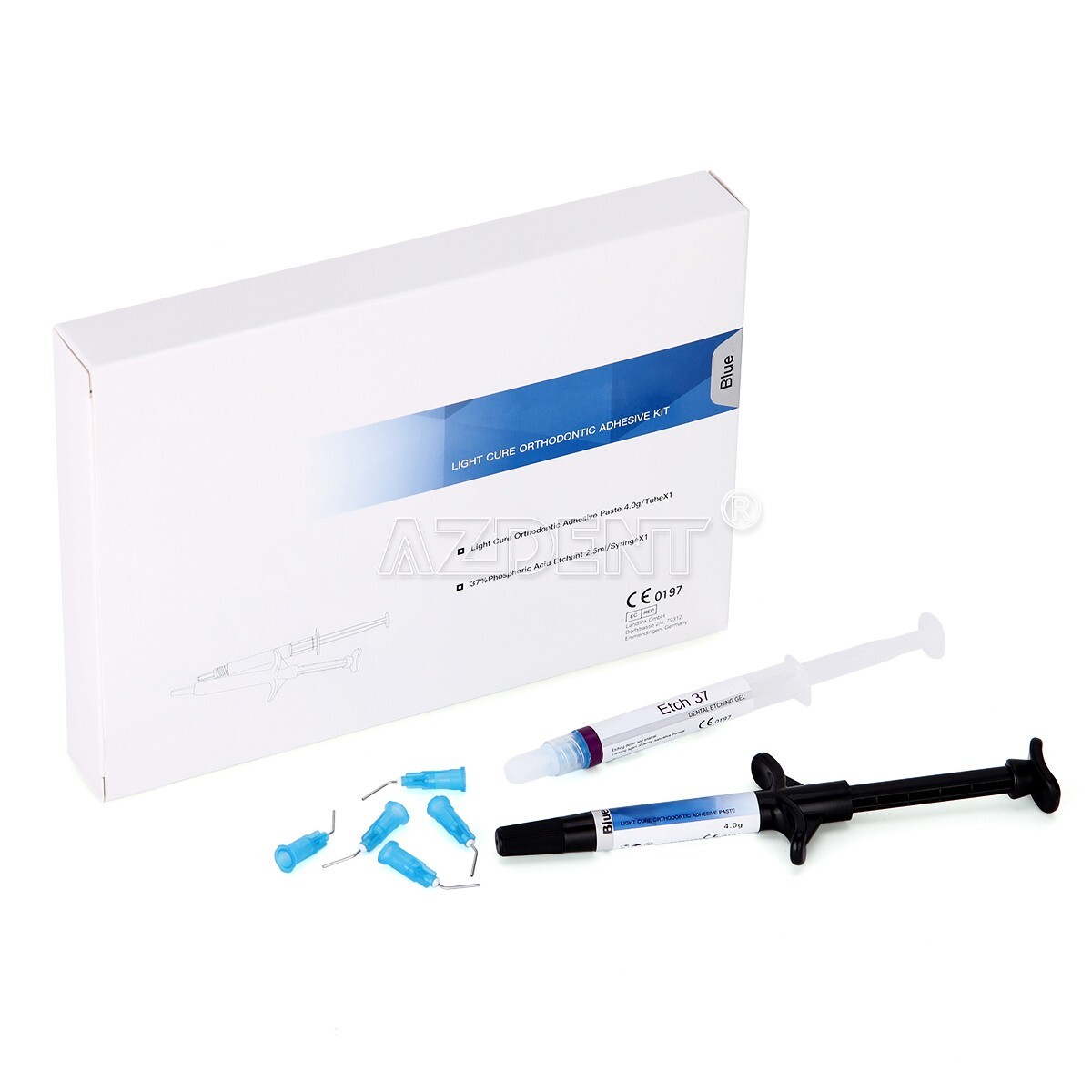 Dentex Dental Orthodontic Adhesive Light Cure Band Bonding Cement Blue Glue Kit