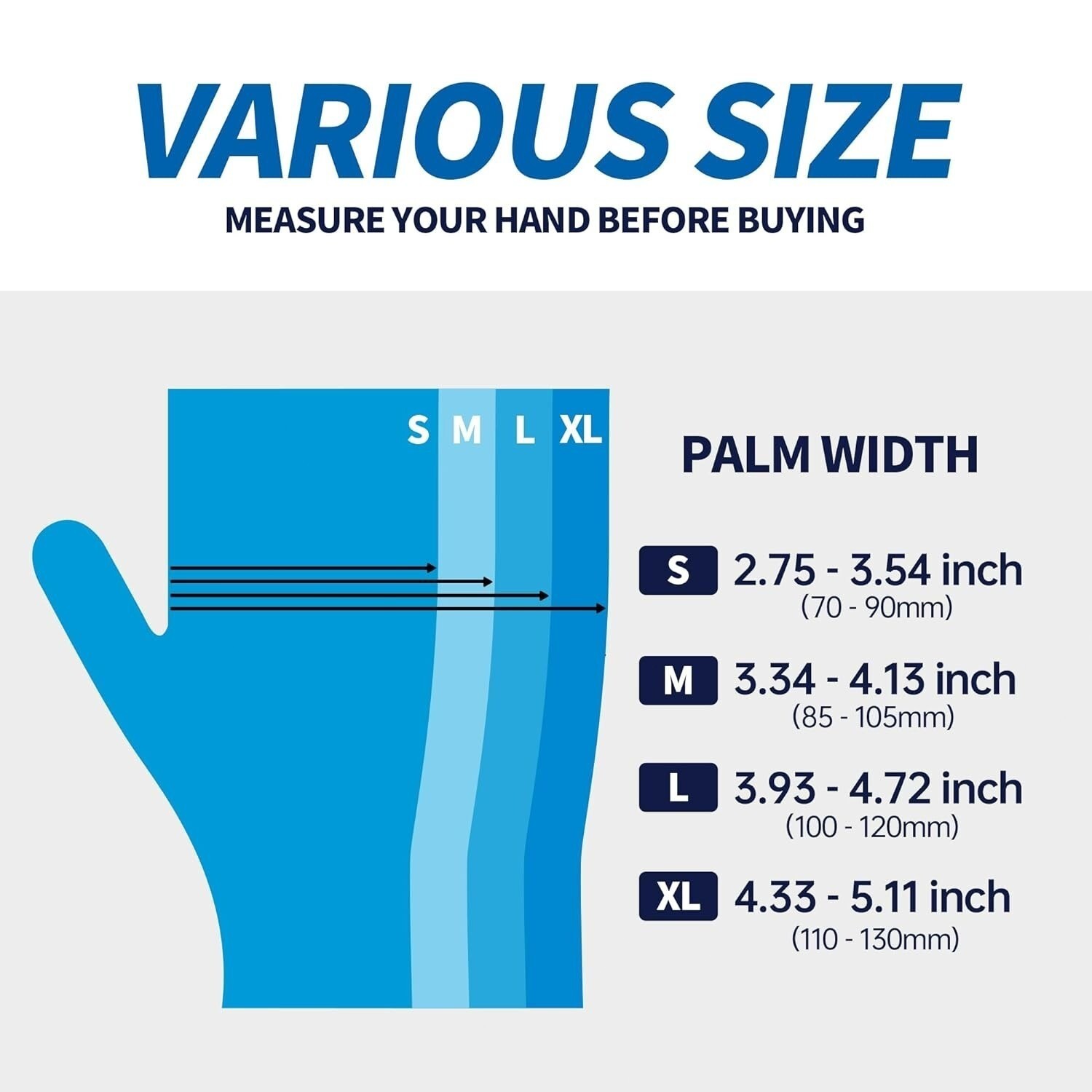 Disposable Blue Vinyl Gloves Latex-Free Powder-Free 1000 Count