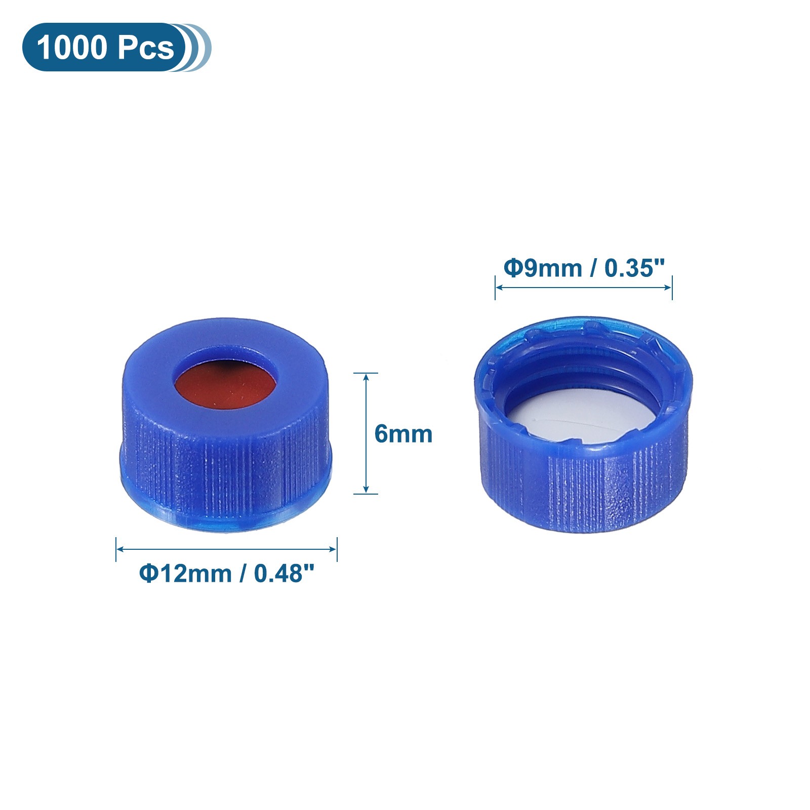 1000Pcs 9mm Autosampler Vial Caps 9-425 HPLC Vials Blue Screw Thread Cap