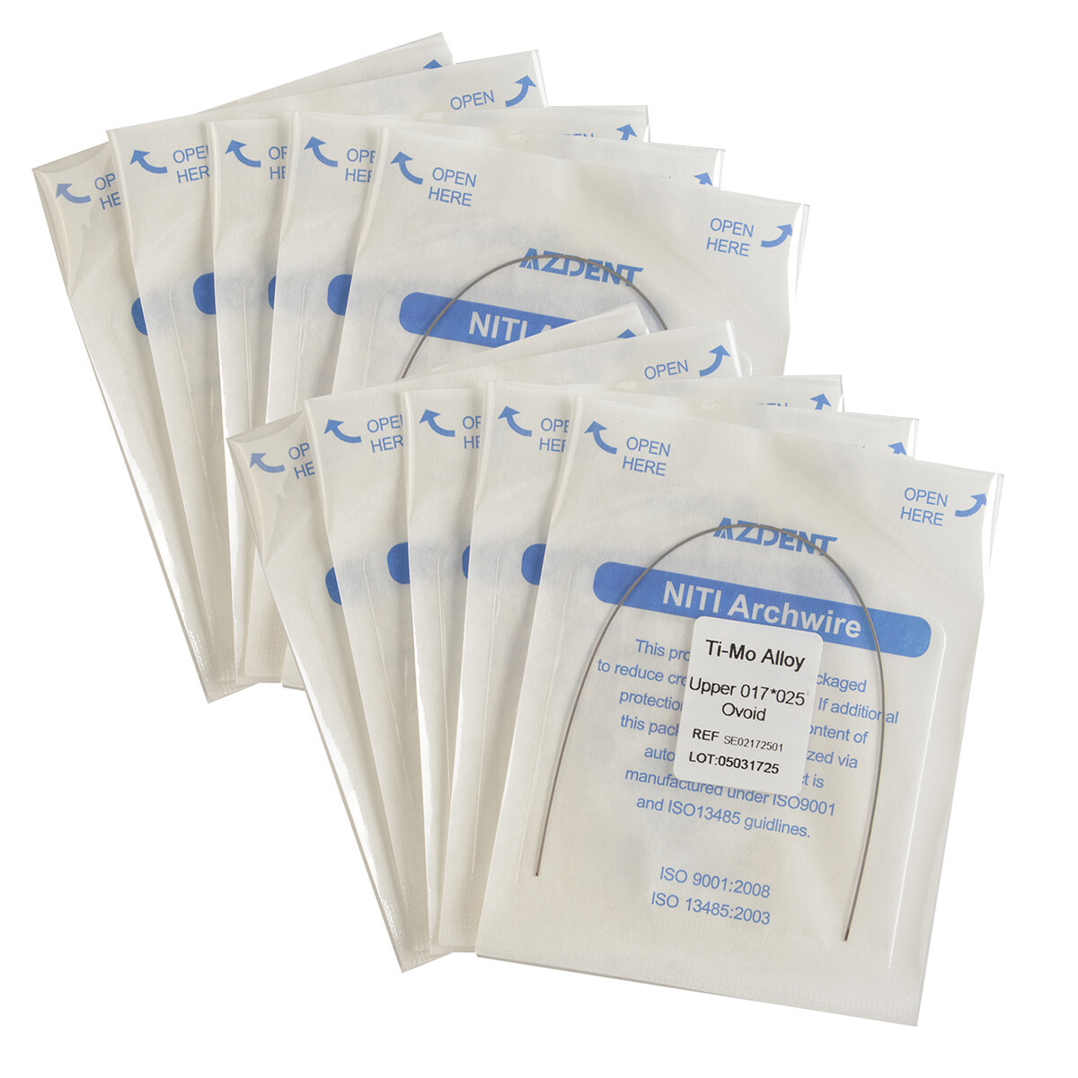 Dental Beta TMA Arch Wires Ti-Mo Alloy Rectangular Ovoid Form 17X25Upper /Lower