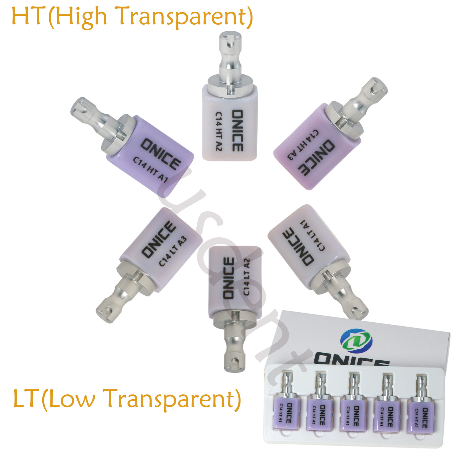 A1 A2 A3 C14 Dental Glass Ceramic Lithium Dislicate Blocks Cerec Emax CAD CAM