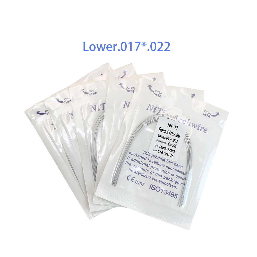 Dental Ortho Heat Thermal Activated Niti Rectangular Arch Wire Ovoid Form