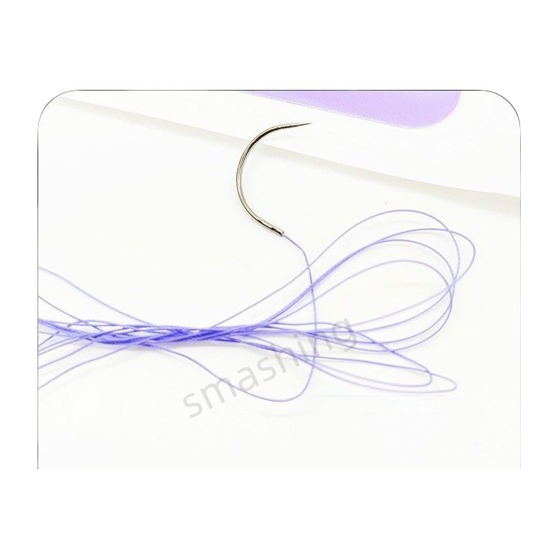 50Pcs Dental Absorbable Oral Surgical Suture Violet PGA 4-0 75cm 3/8 Reverse Cut