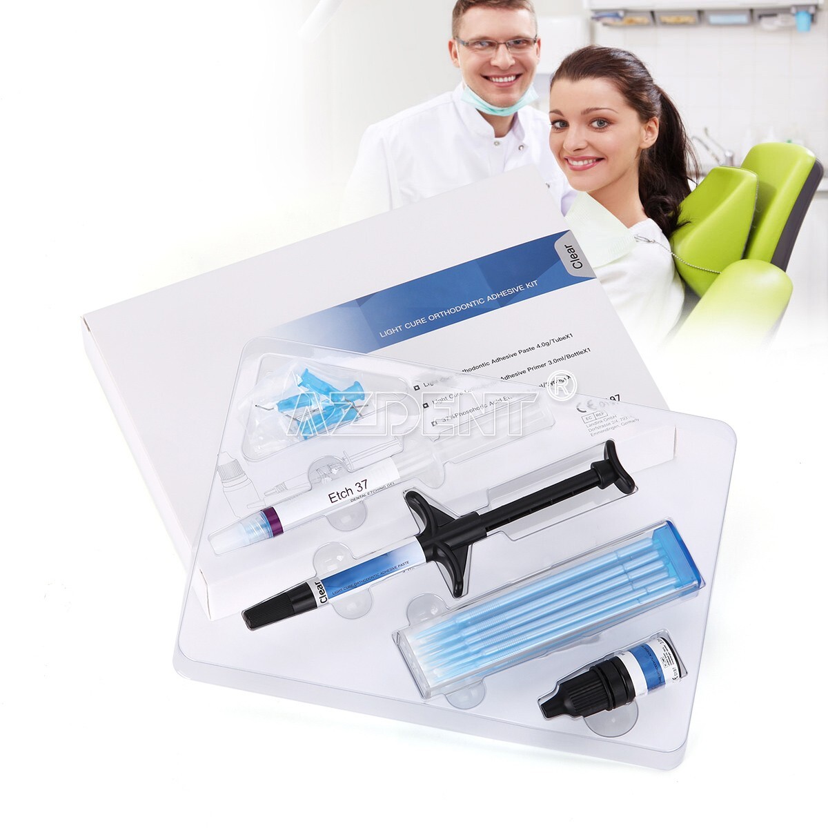 Dentex Dental Orthodontic Bonding Light Cure Adhesive Paste Primer Etchant Kit