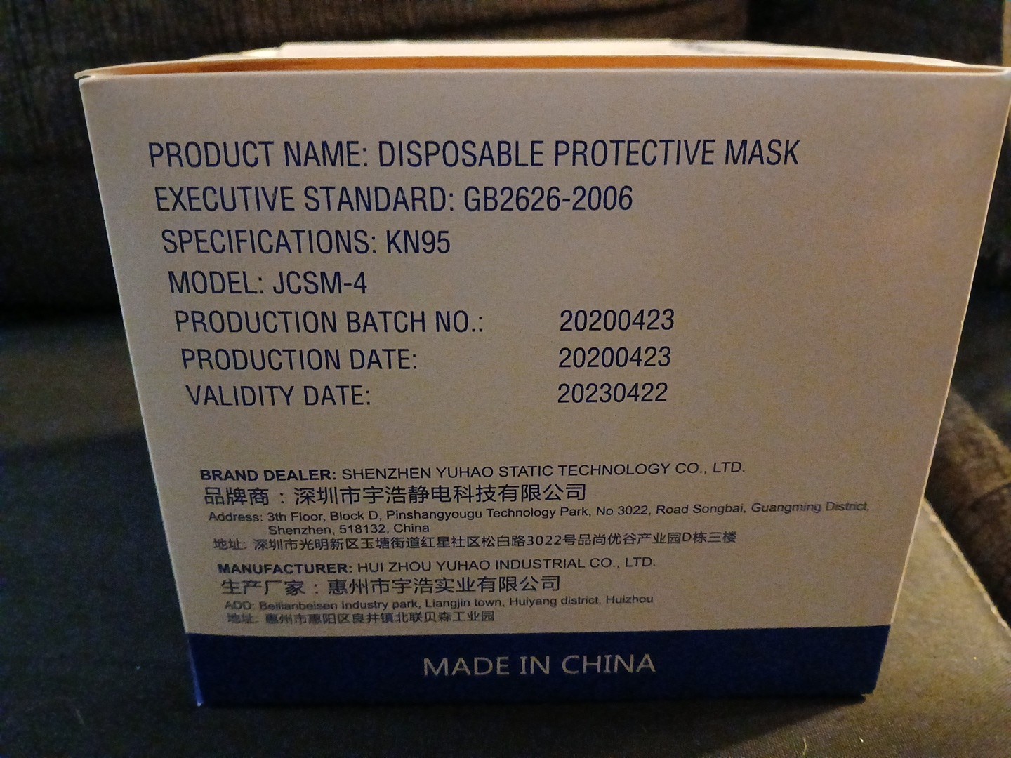 20 Pcs White KN95 Protective Face Mask BFE 95% Disposable Respirator