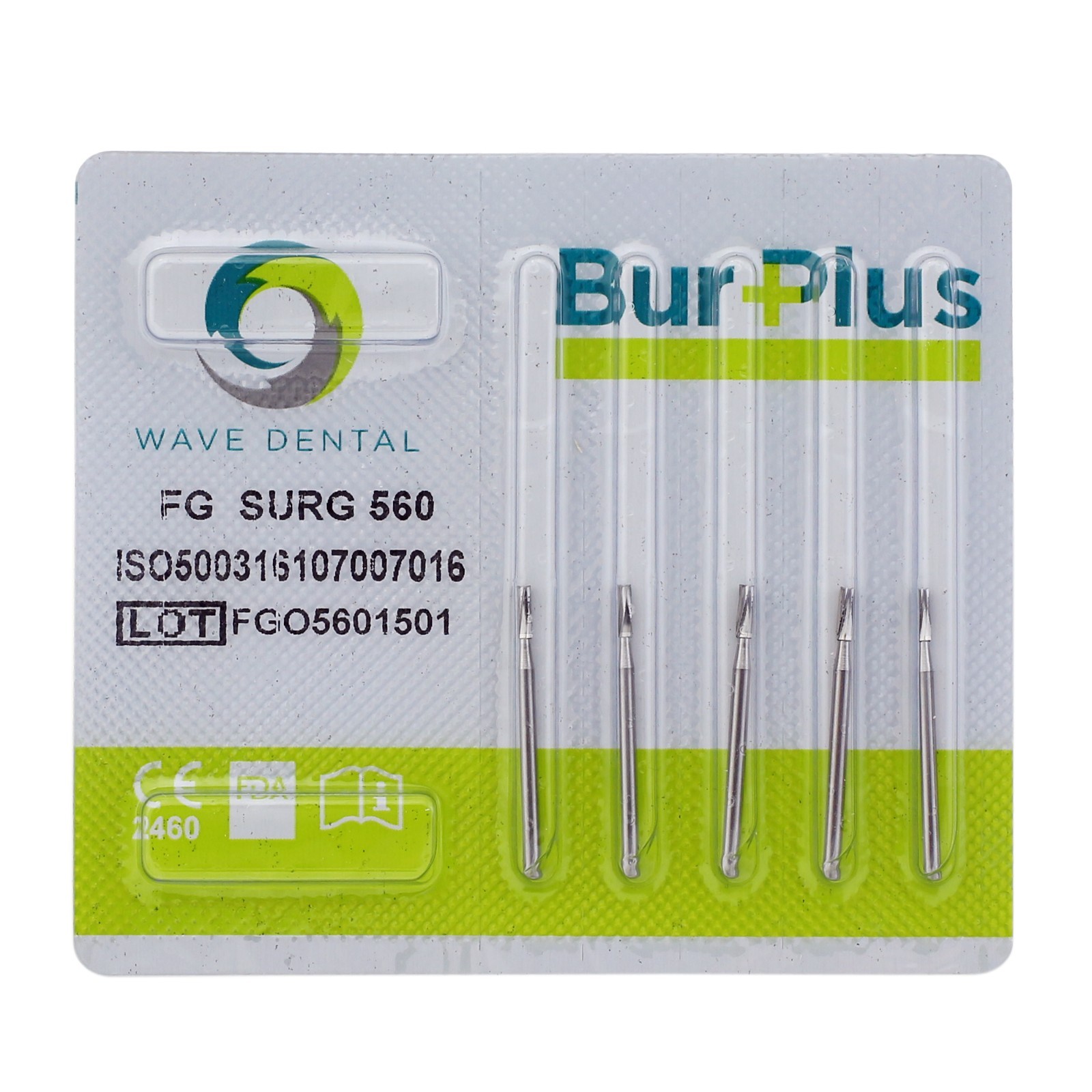 Wave Dental Surgical Carbide Burs FGOS560 Flat End Cylinder Crosscut 25mm Length
