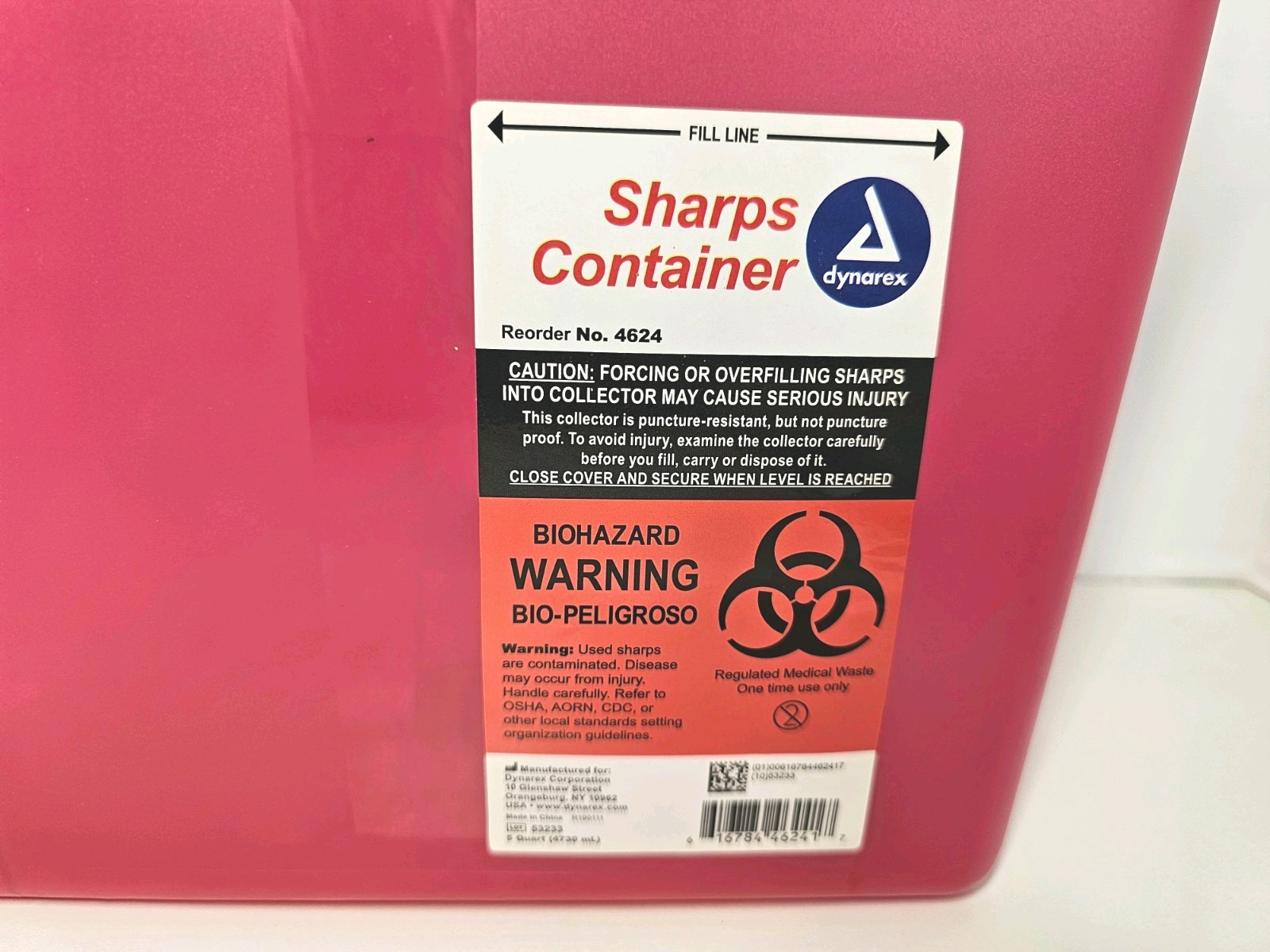 5 PACK Sharps Containers with Lids, 5 Quart / 1.25 Gallon In-Room Disposal