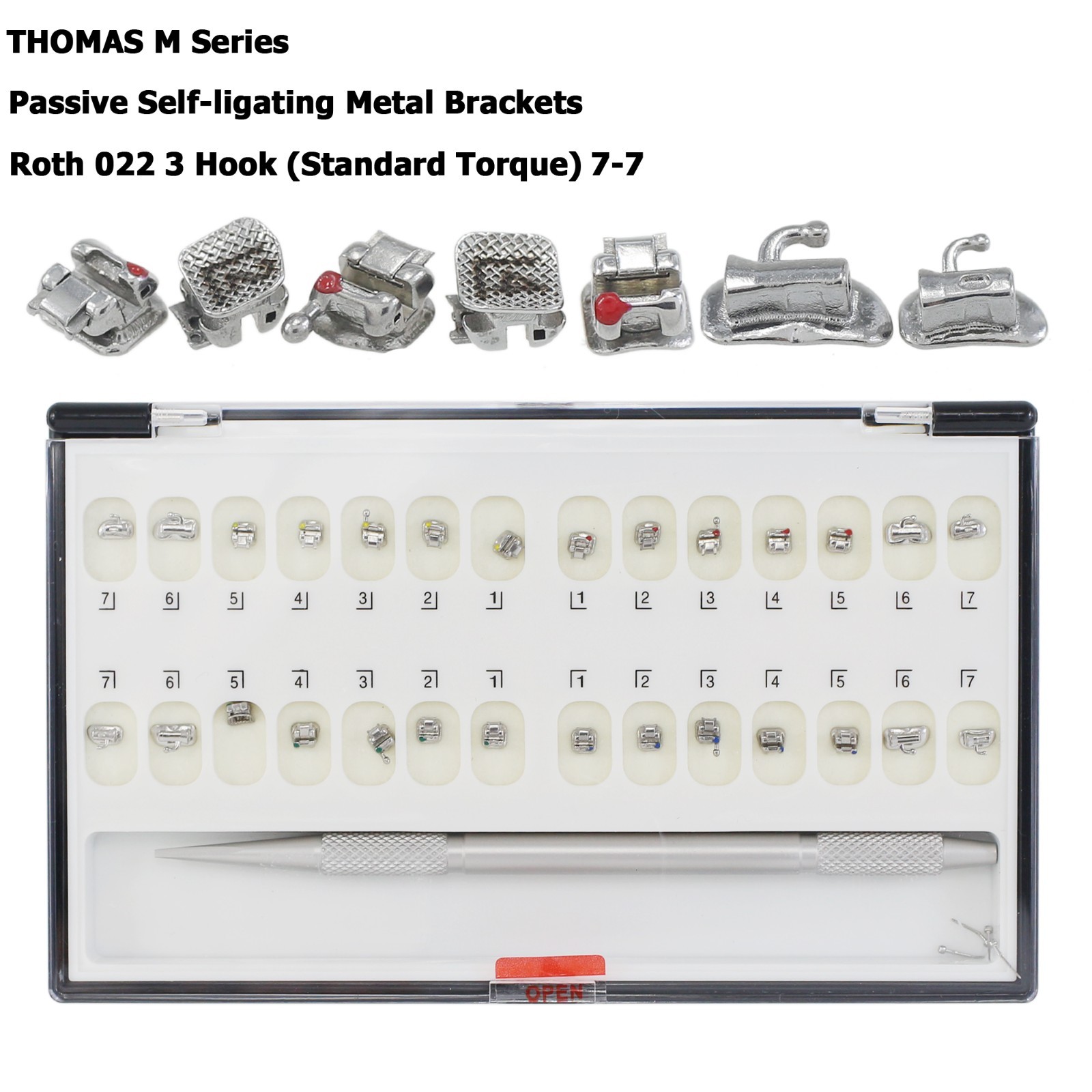 Dental Self Ligating Brackets Orthodontic Ceramic Metal Roth MBT Damon Empower