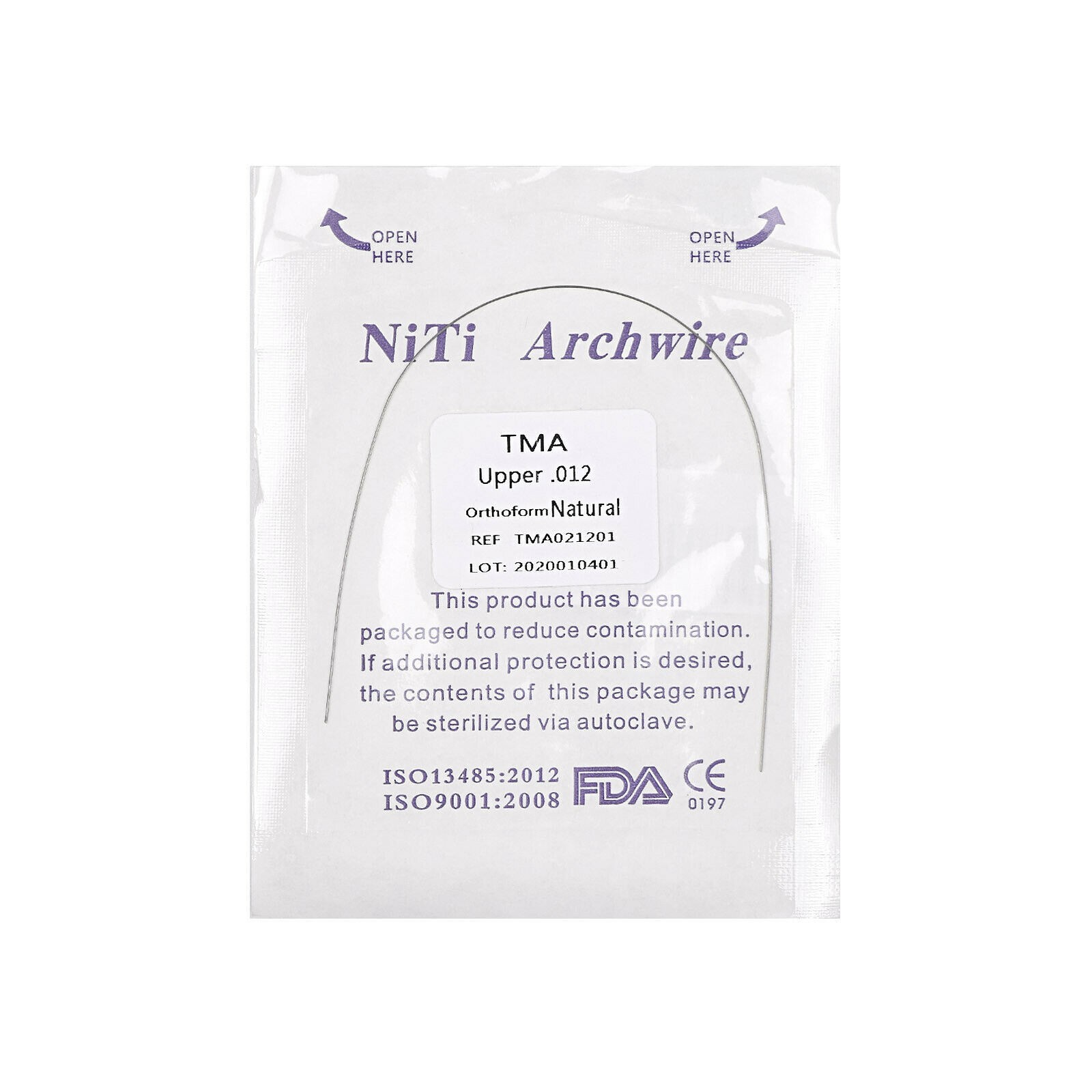 10 Packs Dental Orthodontic TMA Arch Wire Round Ovoid Round Upper/Lower 012-020
