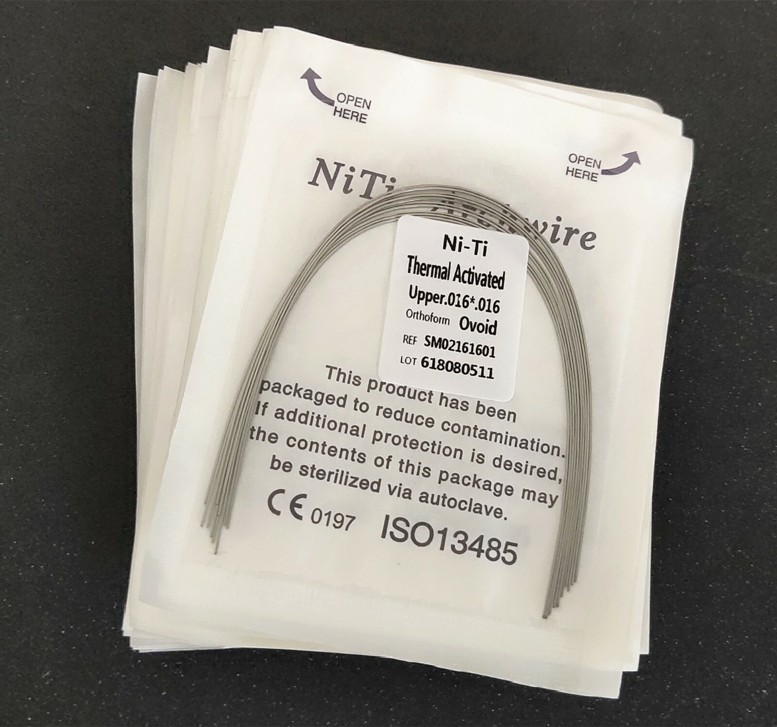 100 Packs Dental Thermal Activated NITI Arch Wire Rectangular Dental Bows Ovoid