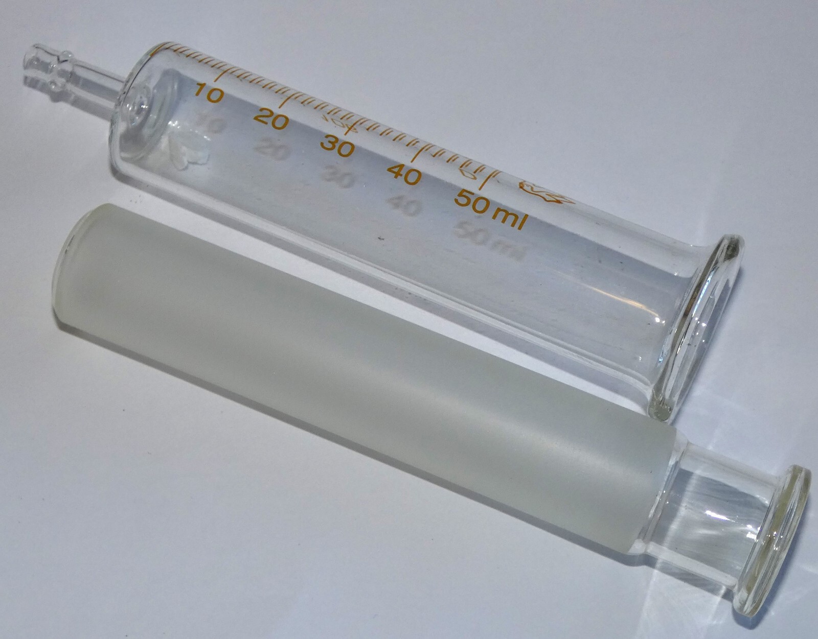 Glass syringe 50 ml cc re-usable lab ink sampler no needle New