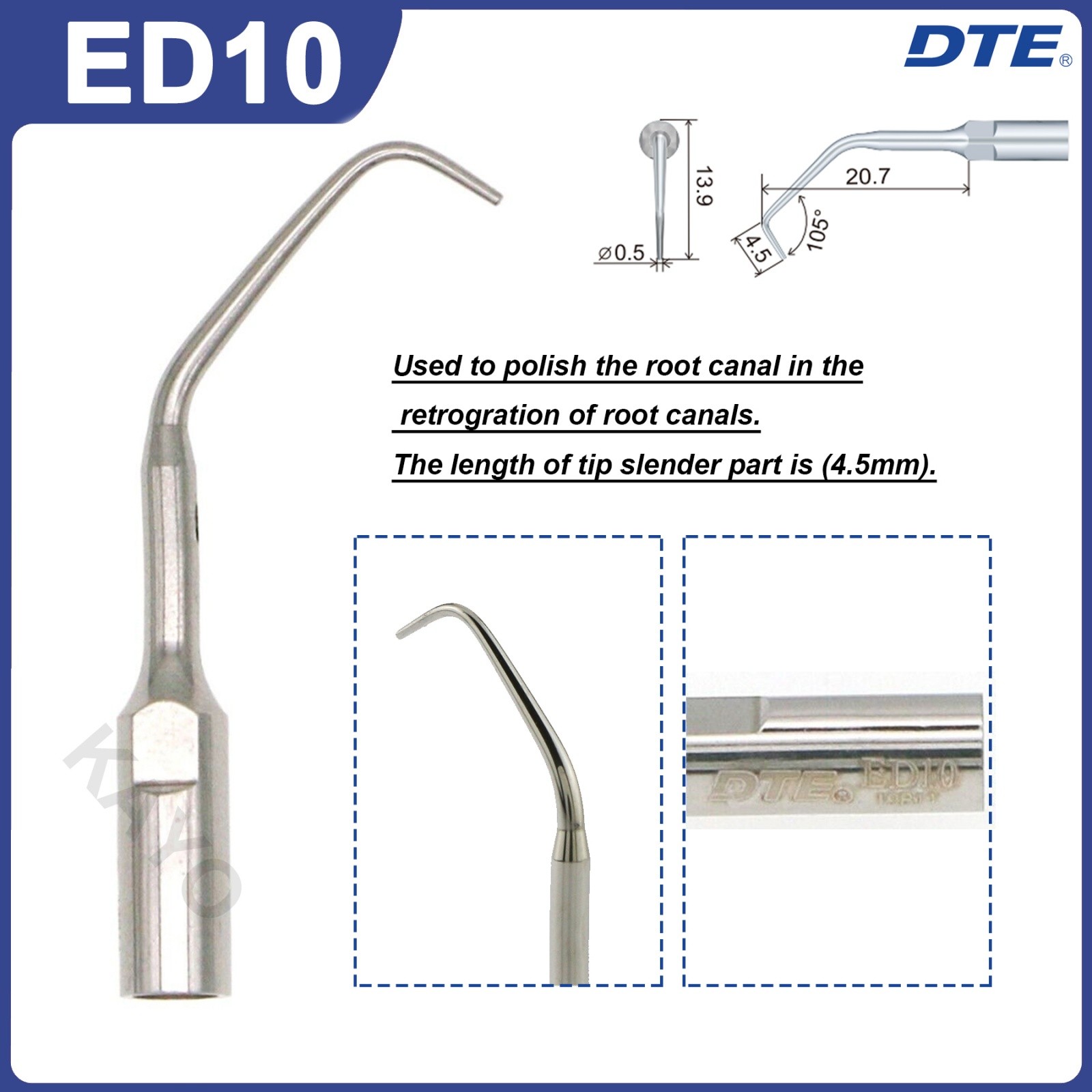 Woodpecker DTE Dental Ultrasonic Scaler Tips ED Endo Tips Fit NSK SATELEC ACTEON