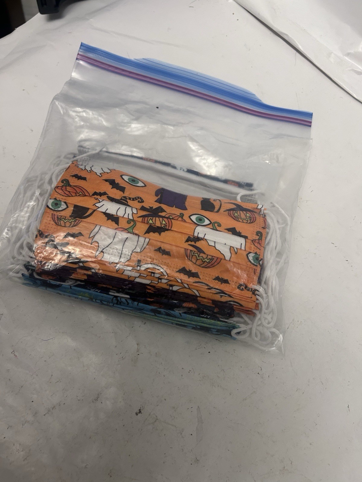 bag of disposable halloween theme surgical masks not in original package
